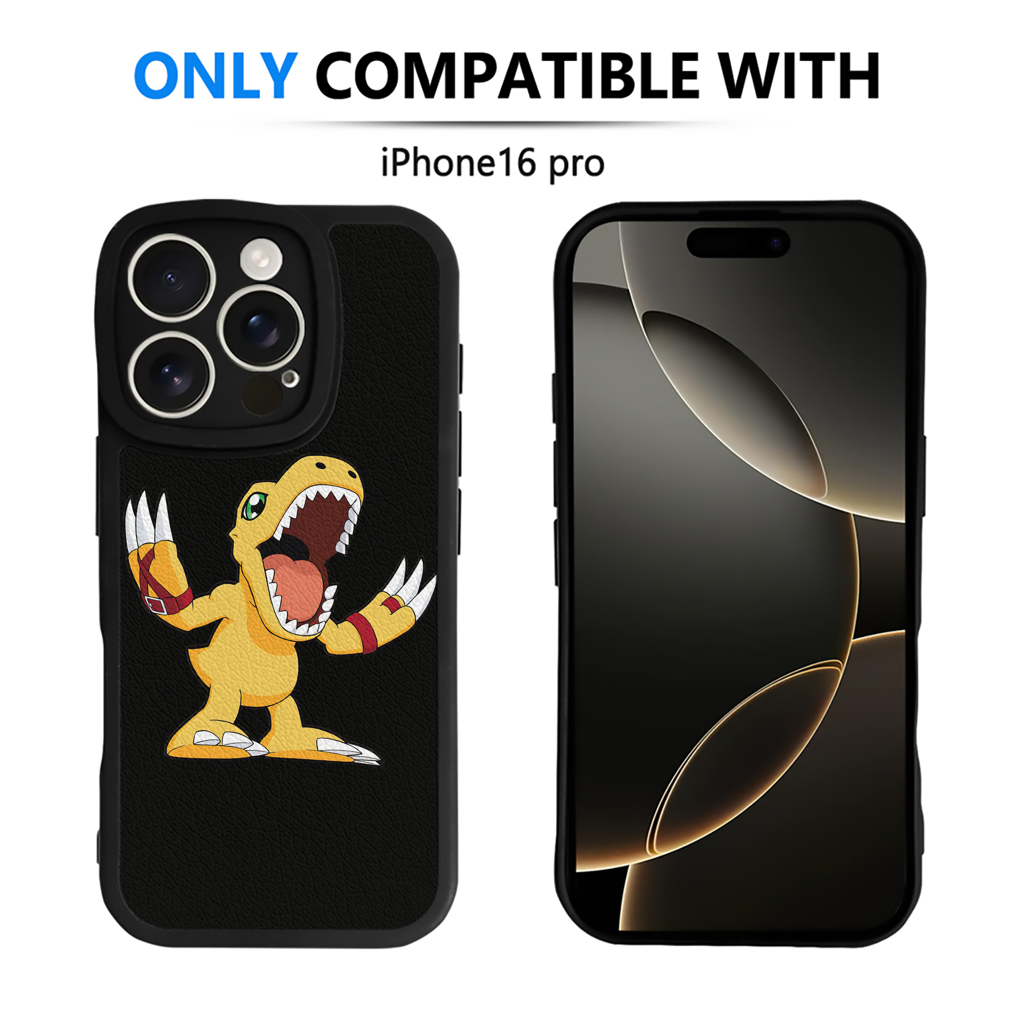 （画像用） Digimon デジタルモンスター/デジモン 【iPhone 16シリーズ対応】シリコンスマホケース（レザー調） 材質：シリコン